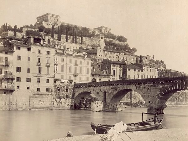 ITALY: SCENIC VIEW, 1890s. A canal in Italy. Photograph, 1890s