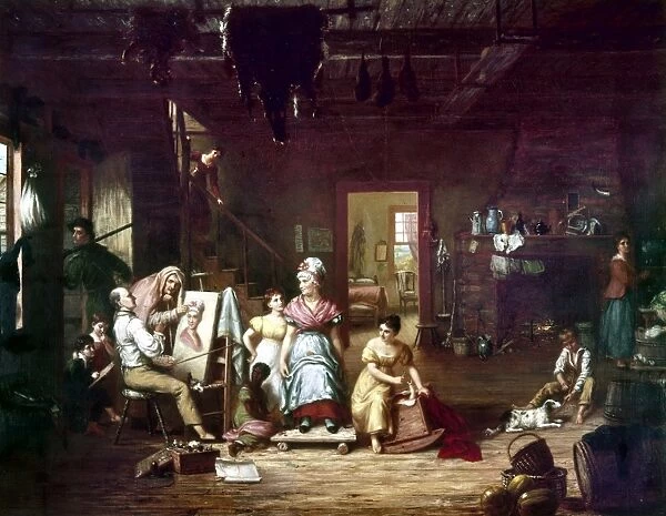 ITINERANT PAINTER, c1815. An itinerant painter in an American home. Oil on canvas by C