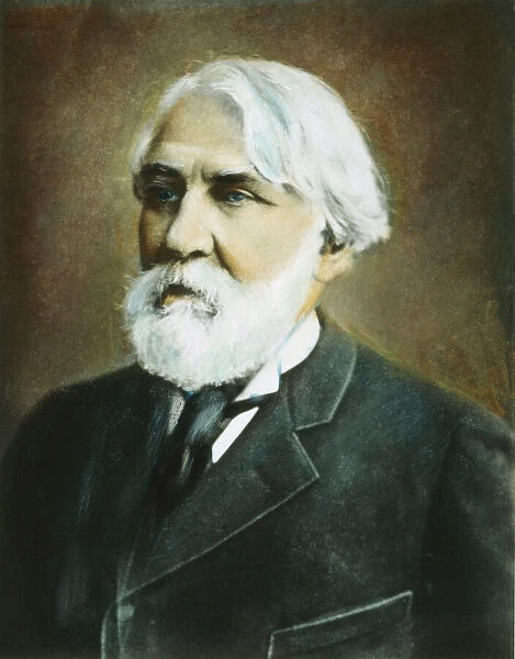IVAN SERGEEVICH TURGENEV (1818-1883). Russian writer: oil over a photograph, n. d