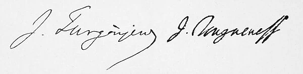 IVAN TURGENEV (1818-1883). Russian writer. Variant autograph signature