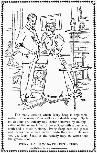 IVORY SOAP AD, 1898. American advertisement for Ivory soap, 1898