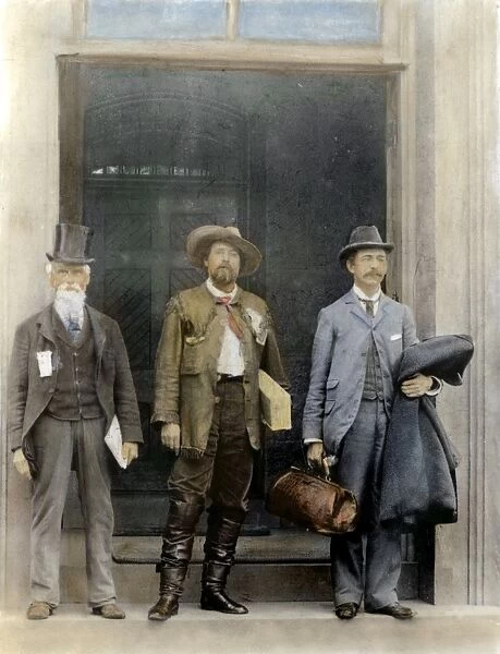 JACOB COXEY, 1894. Coxey (right) with his followers Columbus Jones (left) and Carl