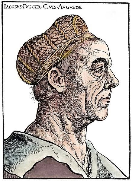 JACOB FUGGER (1459-1525). German financier and merchant. Woodcut by Hans Burgkmair