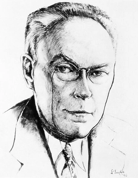 JAMES BRANCH CABELL (1879-1958). American writer. Drawing, 1946, by William L Engle