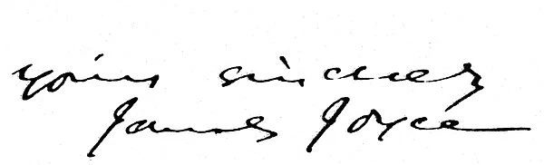 JAMES JOYCE (1882-1941). Irish author. Autograph signature