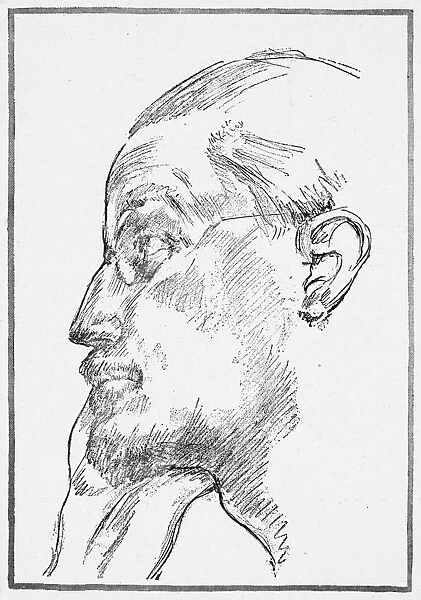 JAMES JOYCE (1882-1941). Irish writer. Drawing, 1922, by Mina Loy
