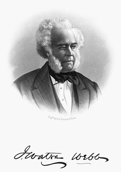 JAMES W. WEBB (1802-1884). American journalist and diplomat. Steel engraving, 19th century