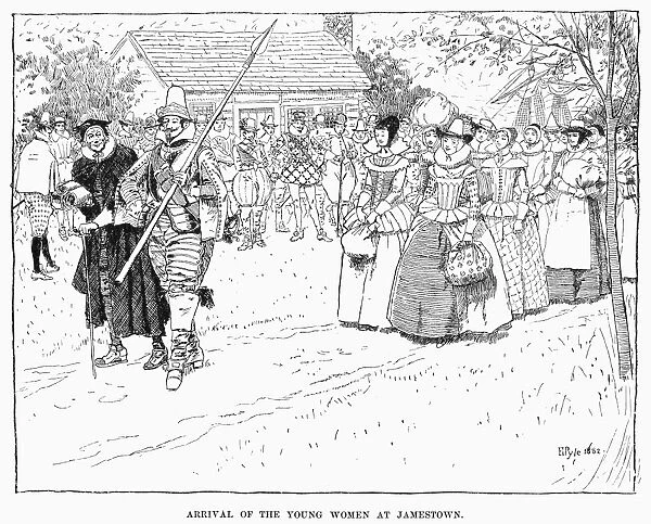 JAMESTOWN: WOMEN, 1621. The arrival in 1621 at Jamestown, Virginia, of respectable