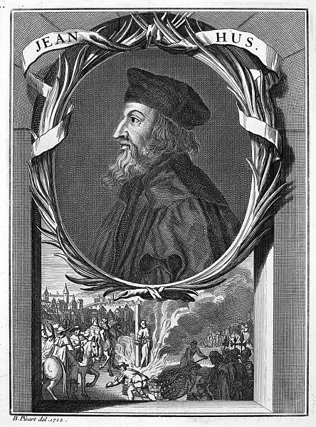 JAN HUS (c1369-1415). Bohemian religious reformer. Copper engraving, 1712, by Bernard Picart