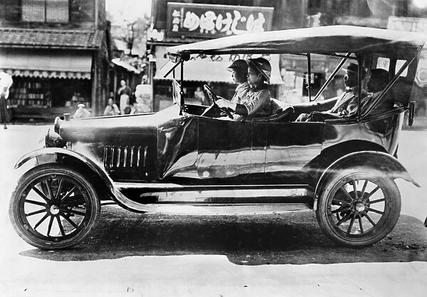 JAPAN: WOMEN CHAUFFEURS. The first women chauffeurs in Japan. Photograph, c1911