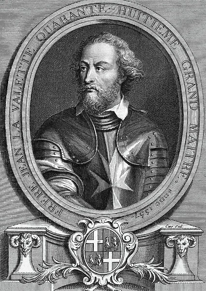 JEAN PARISOT DE LA VALETTE (1494-1568). French born Grand Master of the Knights of Malta. Copper engraving, French, early 18th century