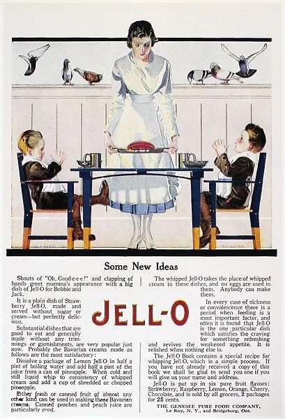 JELL-O ADVERTISEMENT, 1918. American advertisement for Jell-O dessert, 1918