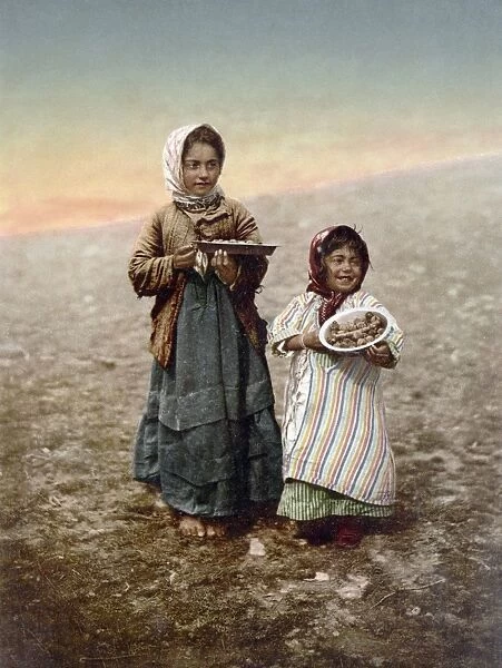 JERUSALEM GIRLS, c1900. Photochrome