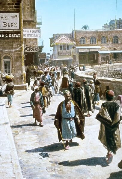 JERUSALEM STREET SCENE. King David Street in Jerusalem. Photograph, mid 20th century