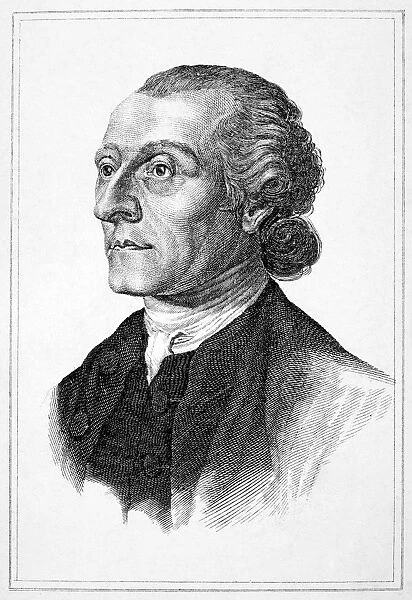 JOHAN KASPAR LAVATER (1741-1801). Swiss poet, mystic, and writer on philosophy and theology. Wood engraving, American, 19th century
