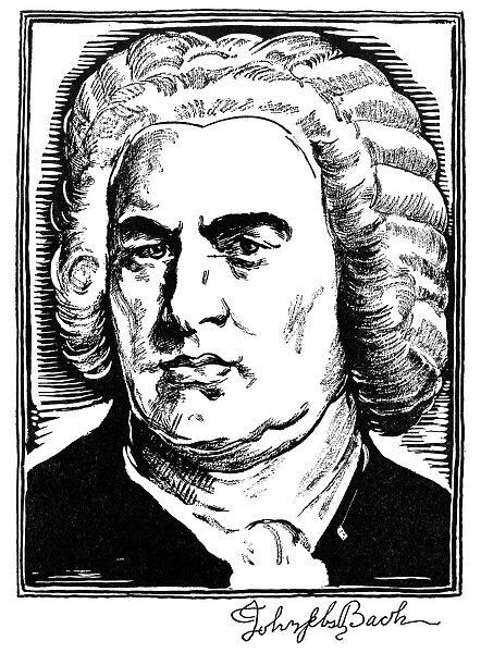 JOHANN SEBASTIAN BACH (1685-1750). German organist and composer. Drawing, c1932, by Samuel Nisenson