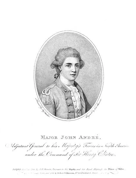 JOHN ANDRE (1751-1780). English Soldier. Stipple engraving, 1784, after a miniature by himself