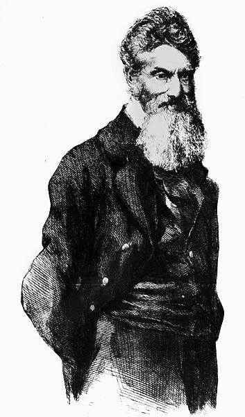 JOHN BROWN (1800-1859). American abolitionist. Wood engraving after a photograph, 1859