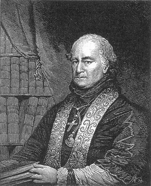 JOHN CARROLL (1735-1815). American Roman Catholic prelate. Line engraving, 19th century