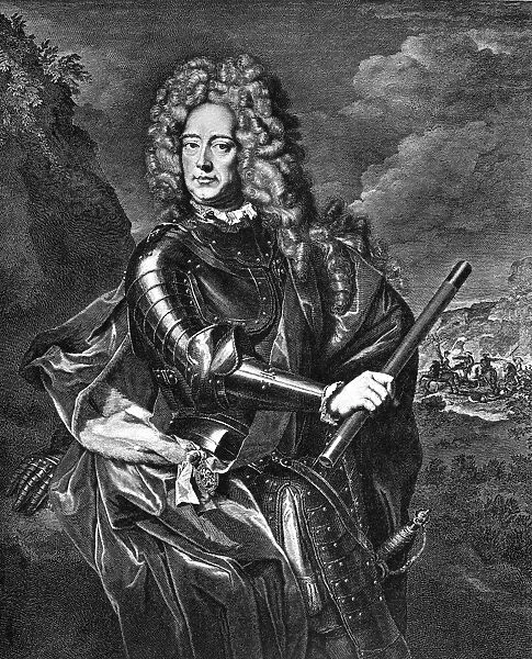 JOHN CHURCHILL (1650-1722). 1st Duke of Marlborough. English military commander. Contemporary copper engraving