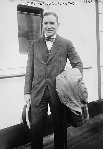 JOHN D. ROCKEFELLER JR. On a visit to Tokyo, Japan. Photograph, c1915
