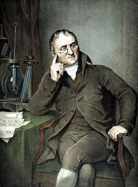 JOHN DALTON (1766-1844). English chemist and physicist. Line engraving, 19th century