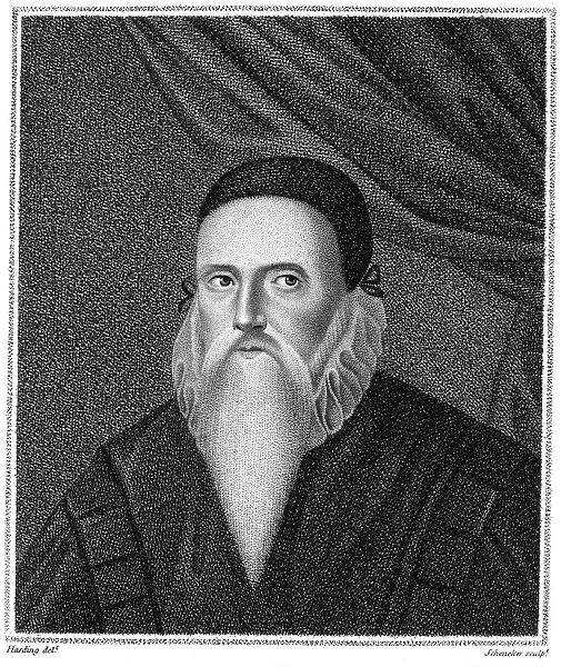 JOHN DEE (1527-1608). English mathematician and astrologer. English engraving, 1792