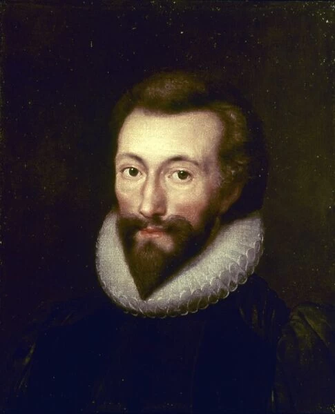 JOHN DONNE (1572-1631). English poet. Oil on canvas after a miniature, 1616, by