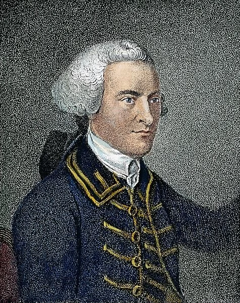 JOHN HANCOCK (1737-1793). American revolutionary politician. Aquatint engraving, 1820, after John Singleton Copleys portrait of 1765