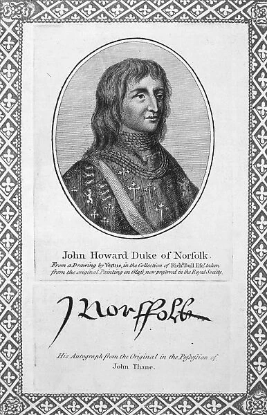 JOHN HOWARD (1430?-1485). 1st Duke of Norfolk (of Howard line) and Earl Marshal of England