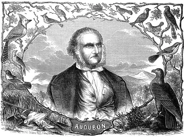 JOHN JAMES AUDUBON (1785-1851). American ornithologist and artist. Wood engraving, American, 1854