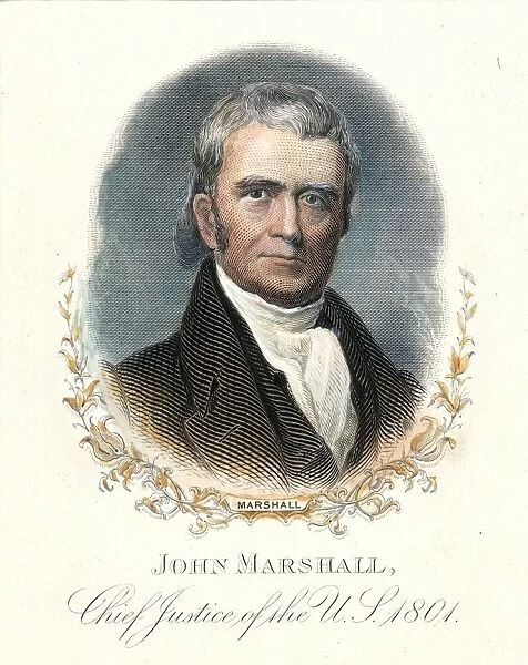JOHN MARSHALL (1755-1835). Chief Justice of the United States Supreme Court, 1801-1835. American engraving, 19th century