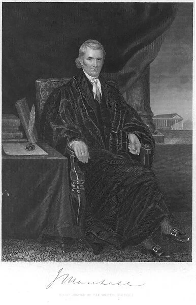 JOHN MARSHALL (1755-1835). Chief Justice of the United States Supreme Court, 1801-1835. Steel engraving, American, 1863