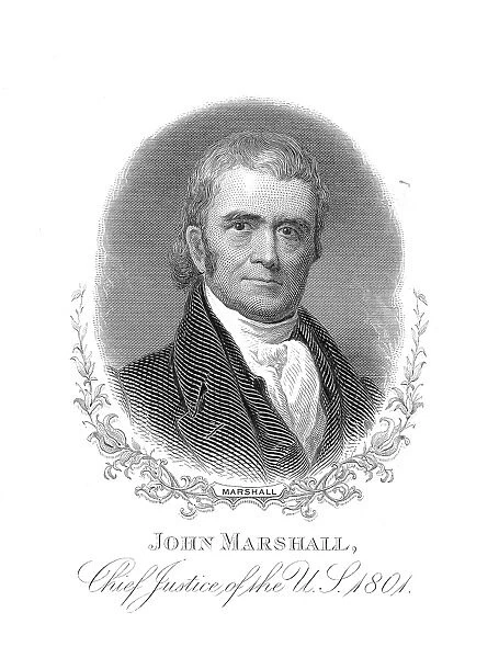 JOHN MARSHALL (1755-1835). Chief Justice of the United States Supreme Court, 1801-1835. Steel engraving