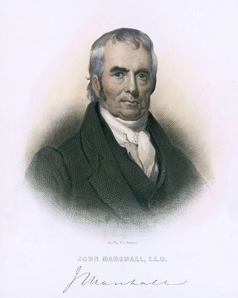 JOHN MARSHALL (1755-1835). Chief Justice of the United States Supreme Court, 1801-1835. Steel engraving, 1874