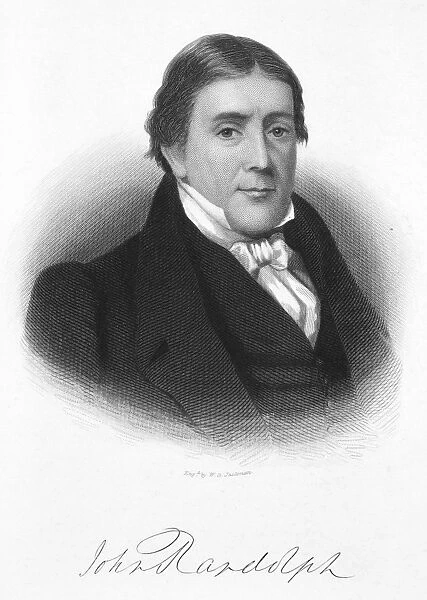JOHN RANDOLPH (1773-1833). American statesman. Steel engraving, American, 1874