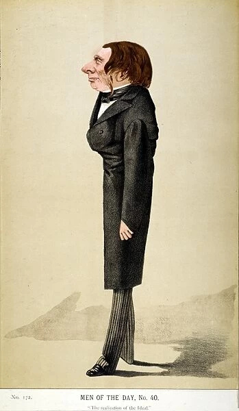 JOHN RUSKIN (1819-1900). English caricature lithograph, 1872, by Adriano Cecioni