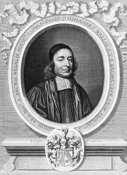 JOHN WALLIS (1616-1703). English mathematician. Line engraving, English, 1678