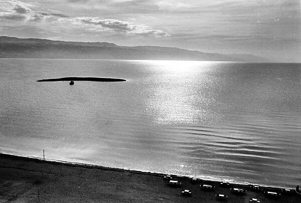 JORDAN: DEAD SEA, 1961. View of a section of Jordans Deas Sea coastline, 1961