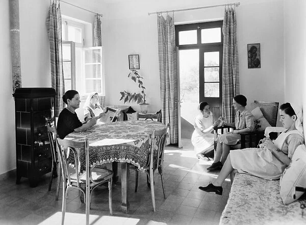 JORDAN: HOSPITAL, c1944. The doctors sitting room at the Gilead Mission Hospital in Ajloun