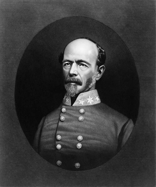 JOSEPH EGGLESTON JOHNSTON (1807-1891). American Confederate Army general. Engraving by William Sartain, late 19th century