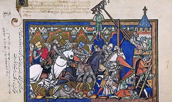 JOSHUA CAPTURING HAI. An Old Testament Battle Scene depicting the combatants as