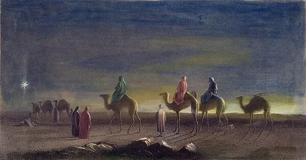 JOURNEY OF THE MAGI. The Star in the East. Steel engraving, 19th century, by Robert Brandard
