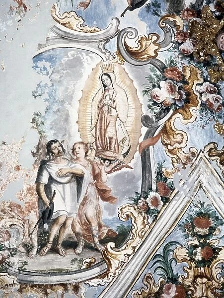 JUAN DIEGO, 1531. The Virgin of Guadalupe appearing to Juan Diego in 1531