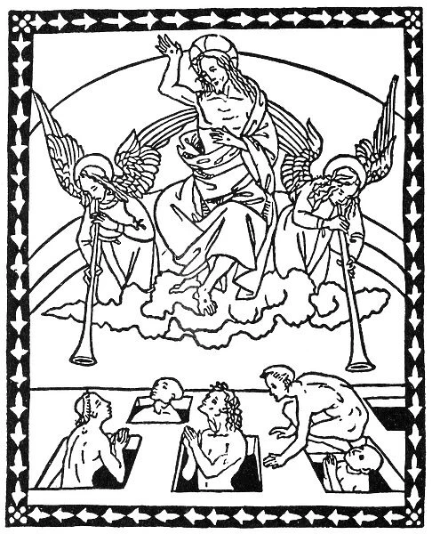 LAST JUDGEMENT. Woodcut from Epistole e Evangelii, published at Florence in 1495