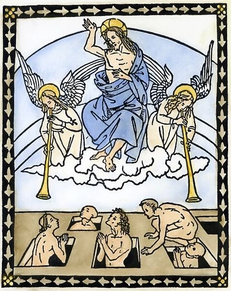 LAST JUDGEMENT. Woodcut from Epistole e Evangelii, published at Florence in 1495