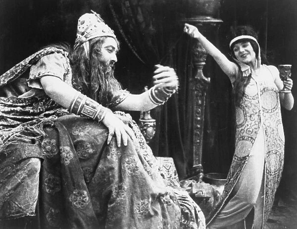 JUDITH OF BETHULIA 1913-14. Henry Walthell and Blanche Sweet in a scene from this D. W. Griffith film