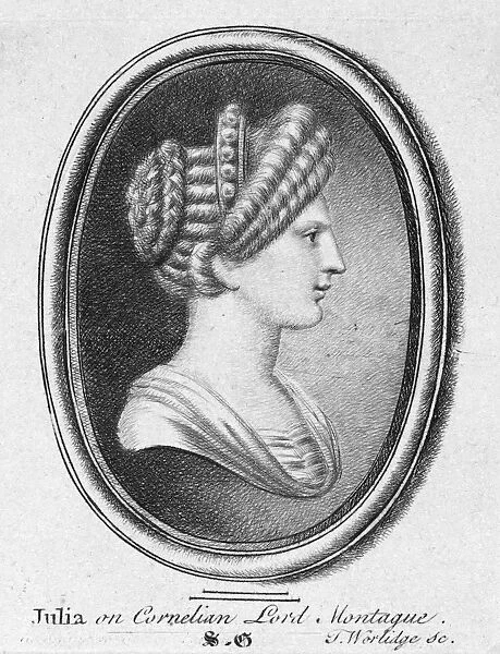 JULIA (c. 80-54 B. C. ). Daughter of Julius Caesar and wife of Pompey the Great. Aquatint