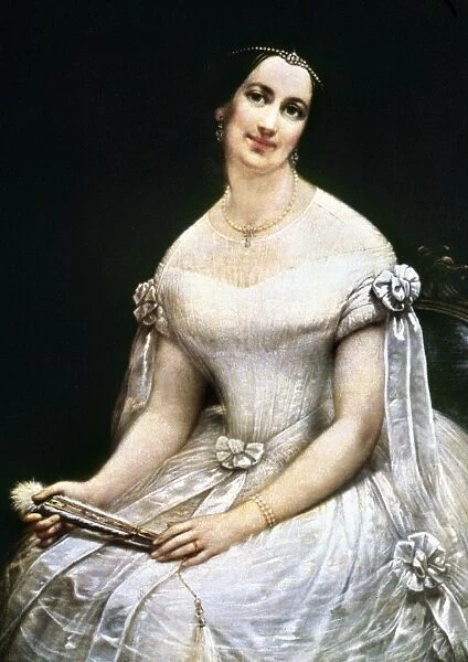 JULIA GARDINER TYLER (1820-1889). Second wife of President John Tyler. Oil on canvas