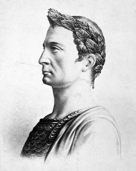 JULIUS CAESAR (100-44 B. C. ). Roman general and statesman. Lithograph, 19th century
